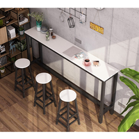 Nouvelle conception, table de bar longue en métal de style industriel vintage pour restaurant, cuisine, chaises et tables de bar à café en bois