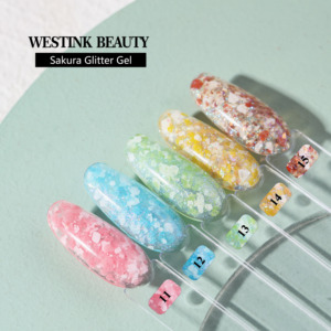 Esmalte de Gel UV de larga duración, Gel de uñas de lentejuelas brillantes, <span class=keywords><strong>Sakura</strong></span>, Logo personalizado, 15ml, precio al por mayor - Product Image 2