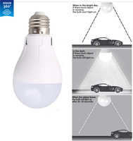 Bombilla LED Inteligente con Sensor de Movimiento SKD A19 4W/7W E26/E27/B22 AC 110-220V, Cuerpo de Plástico, Garantía de 3 Años, Regulable