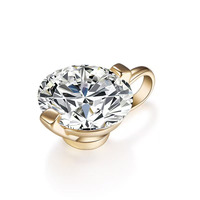 Pendentif en or jaune et blanc 18 carats avec diamant de laboratoire HPHT certifié IGI, taille brillant, cristal poétique, bijoux fins unisexes, tendance