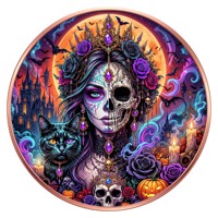 Монета из чистой меди 999 пробы, 5 унций, с высоким рельефом, различные виды, серия «Хэллоуин», УФ 3D, коллекционное издание