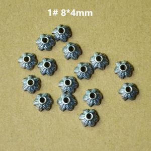 Separadores de cuentas plateados con forma de flor para la fabricación de pulseras, accesorios de joyería chapados Z074 - Product Image 2