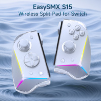 Manette de jeu mobile sans fil EasySMX S15, contrôleur séparé, double vibration, éclairage RGB, mécanique, quatre capteurs Hall, quatre touches arrière