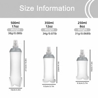 Bouteille d'eau de sport pliable en TPU de qualité alimentaire avec bouchon anti-poussière pour gilet de course, sac à dos et hydratation en extérieur