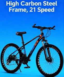 Vélo de montagne en acier carbone de haute qualité, 26 pouces, 21 vitesses, vélo adulte avec équipement d'amortissement de la fourche avant pour le cyclisme - Product Image 4