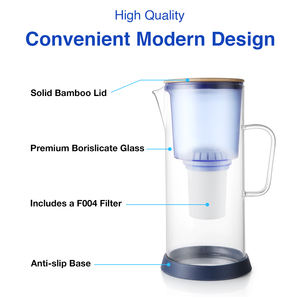 Pichet à eau en verre <span class=keywords><strong>Carafe</strong></span> à eau potable Purificateur Pichet à eau en verre alcalin Enlever le chlore - Product Image 3