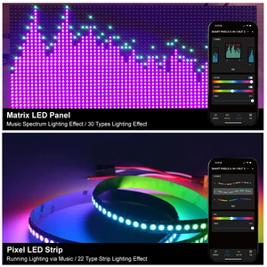 TY-X7-BLUE 5-in-1 Led âm nhạc Spectrum điều khiển từ xa/Wifi/App kiểm soát RGB pixel Strip ánh sáng kỹ thuật số điều khiển màn hình - Product Image 6