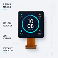Panel de Pantalla OLED IPS de 1.6'' Pulgadas, Resolución 320x360, Interfaz MIPI SPI, Pantalla AMOLED con Panel Táctil Capacitivo