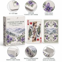 Livre d'or de mariage personnalisé écologique en cartes à jouer, coins arrondis/carrés, emballage personnalisé, 57x87mm, carton couché 300g/m²