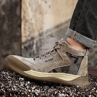GUYISA – bottes de sécurité pour homme, chaussures d'extérieur antidérapantes avec semelle en caoutchouc et bout en acier, standard européen CE