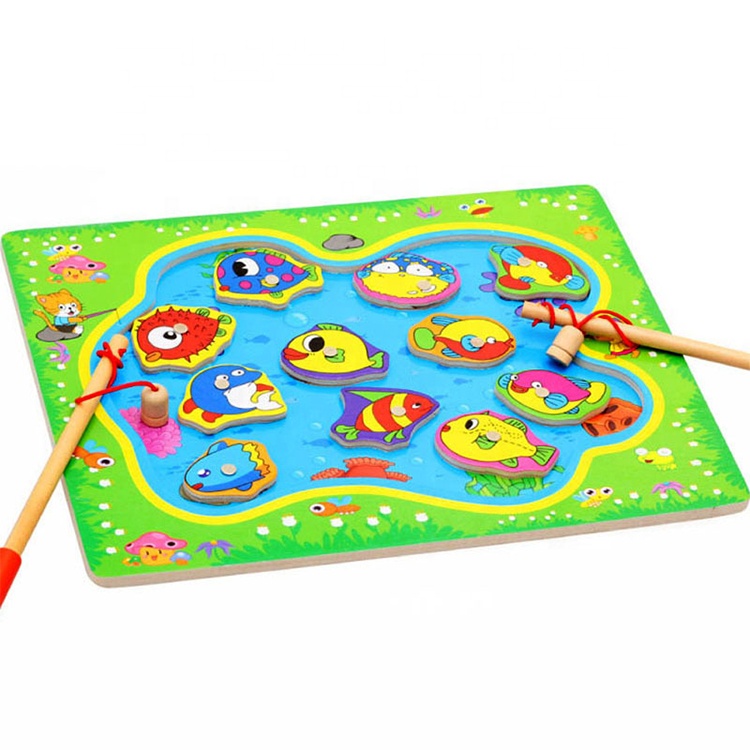 Новый дизайн, детский деревянный пазл, магнитная рыболовная игра для детей