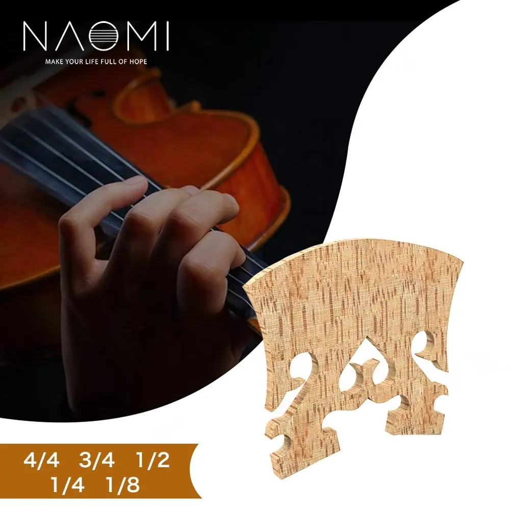 NAOMI keman köprü AA sınıf akçaağaç ahşap baş aşağı kalp barok keman parçaları OEM 4/4 3/4 1/2 1/4 1/8 akustik keman köprü