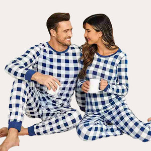 Cotton Pyjama Sets <b>for</b> Men and Women Breathable Matching Nightwear matching family pajamas family loungewear set - Product Image 1