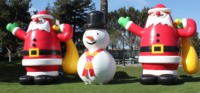 Décoration de noël gonflable de 4 pièces, pour une fête, en location ou une publicité