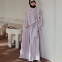 Ensemble 2 Pièces Élégant Personnalisé Musulman pour Femme – Haut Léger & Pantalon Large – Tenues Modestes Arabes de Dubaï 2026