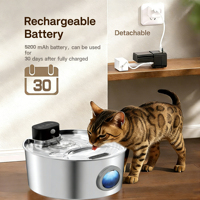 Fontaine à eau intelligente pour animaux de compagnie en acier inoxydable, écologique, durable, avec capteur, distributeur d'eau automatique pour chat, pompe silencieuse, facile à nettoyer