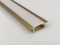 Profilé LED linéaire en aluminium anodisé pour armoire en verre, diffuseur PC en arc, installation encastrée, usage commercial, T5 2700K 90
