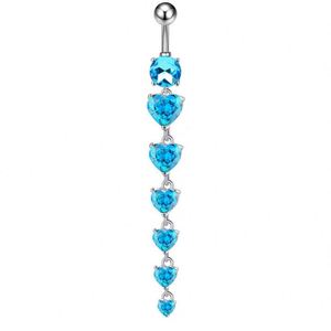 Piercing de nombril élégant en acier inoxydable pour femme, avec pendentif cœur long, idéal pour les mariages et comme cadeau de bijoux de piercing corporel - Product Image 4