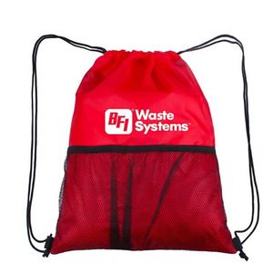 210D Polyester <b>Drawstring</b> <b>Backpack</b> Sports Mesh <b>Drawstring</b> <b>Backpack</b> with Double Shoulder Straps for Advertising Promotions - Product Image 2