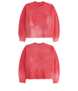 Camiseta de Hombre Personalizada de Alta Calidad, Algodón, Pintura en Aerosol, Cuello Redondo Vintage, Corte Regular, Lavado Ácido, Transpirable, Impresión DTG, Manga Larga - Product Image 3