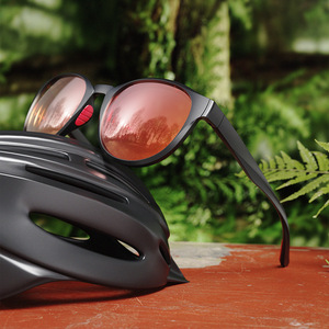 TAC Lens Round Frame Polarized Sports Sunglasses UV400 Windproof Outdoor Cycling Driving Sun Protection Black TR90 - Product Image 1