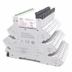 10pcs F41F 24-ZS 12-ZS 5V 12V 24V 230V 6A 1CO Slim/SSR Relay Mount On Screw Socket With LED And Protection Circuit Wafer Relay