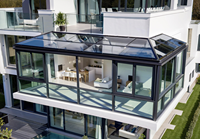 Ruang Santai Berbahan Paduan Aluminium dengan Kaca Tempered, Desain Penahan Panas dan Isolasi Termal untuk Halaman atau Balkon