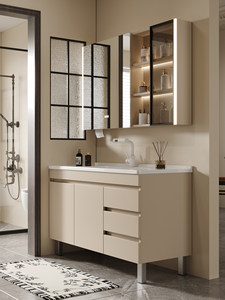 New hanging bathroom cabinet combination modern simple ceramic integrated basin washstand washbasin cabinet - Product Image 1