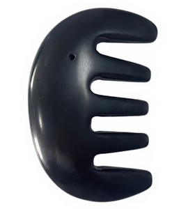 Peigne de massage Gua Sha 100 % pierre de Bian pour le visage et le cuir chevelu, anti-points noirs - Product Image 5