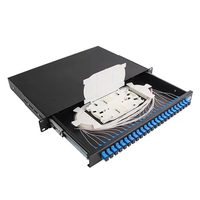 Boîtier de terminaison coulissant 24 fibres 1U pour montage en rack, personnalisable, avec connecteurs FC APC UPC, pour réseaux FTTH FTTX