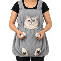 Tablier de toilettage pour animaux USMILEPET avec ouvertures pour les pattes, idéal pour le toilettage et la coupe des ongles des chats