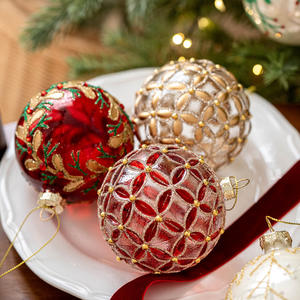 RTS New Arrival Golden <b>Christmas</b> Ornaments Plastic Balls Gift Box Digital Printing - Product Image 1