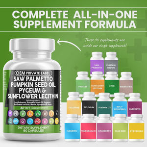 Capsules Bloqueurs de <span class=keywords><strong>DHT</strong></span>, Capsules de Palmier Nain, Huile de Graine de Citrouille, Pygeum, Lécithine de Tournesol, Suppléments pour la Prostate pour Hommes - Product Image 3