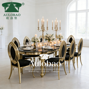 Modern Gold Design Stainless Steel <b>Dining</b> <b>Table</b> for Hotel Wedding Events Living Room - Product Image 2