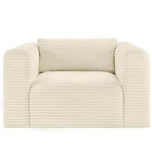 Sillón Moderno para Sala de Estar, Sillón de <span class=keywords><strong>Pana</strong></span> Crema, Sillón de Descanso. - Product Image 1