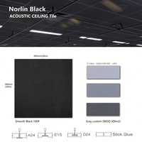 Panneau de plafond en fibre de verre Celotex noir 600*600*15mm pour la décoration de cinéma, panneau de plafond acoustique pour le marché canadien