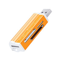 Lector de Tarjetas 4 en 1, Lector de Tarjetas de Memoria USB Flash para Memory Stick Pro, T-Flash/M2/MS SD