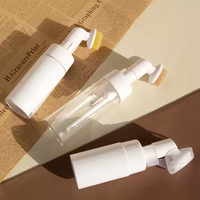 Botol pompa busa 50ml-200ml dengan sikat nilon plastik PP penyemprot jenis segel kemasan untuk membersihkan sepatu dan jaket bawah.