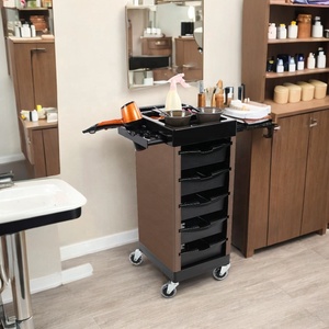 Chariot de Salon à Roulettes Moderne en Plastique avec 5 Tiroirs, Organisateur de Rangement Mobile pour Salon de Beauté, Barbier et Spa - Product Image 1