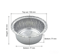 Boîte ronde en aluminium de qualité alimentaire, jetable, sans couvercle, pour barbecue, œufs à la vapeur, pouding