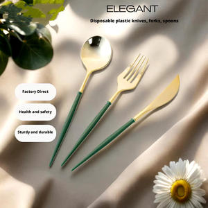 <span class=keywords><strong>Vaisselle</strong></span> de fête moderne en <span class=keywords><strong>plastique</strong></span> PP double section, personnalisable, avec couteau, fourchette et cuillère, de qualité alimentaire, pour la restauration occidentale américaine - Product Image 4