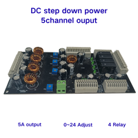 Convertisseur abaisseur DC-DC multi-sorties, module d'alimentation haute puissance, réglable 0~24V 5A 5 canaux PCBA OEM ODM