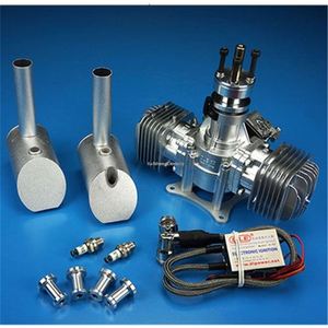 Nuevo Motor de Gasolina para Avión RC DLE60 DLE 60 de <span class=keywords><strong>2023</strong></span>, Bicilíndrico, de Dos Tiempos, con Escape Lateral, Refrigeración Natural por Aire, Arranque Manual, 60cc - Product Image 2