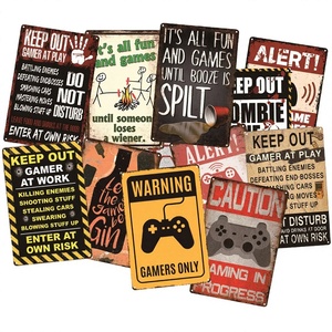 Video Game Process Geschilderde metalen poster Tin Sign Vintage muurstickers Man Cave <span class=keywords><strong>Gamer</strong></span> Room Decor Plaque Retro decoratieve plaat - Product Image 1