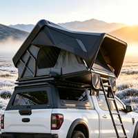 Tente de toit rigide ABS à ouverture latérale pour 3-4 personnes, 4 saisons, en tissu Oxford, pour camion, SUV, 4x4, camping tout-terrain