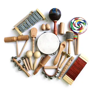 キッズ楽器おもちゃ、27パック環境にやさしい木製音楽セット男の子女の子就学前教育音楽のためのギフトセット