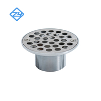 Siphon de douche rond en laiton chromé avec grille en acier inoxydable, bonde de sol en laiton, installation facile
