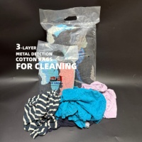 Chiffons de nettoyage en coton 100% recyclé, de qualité A, multicolores, déchiquetés, pour l'huile