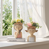 Pot de fleurs décoratif en résine de 8 pouces, motif Fée Roogo, moderne et écologique, pour plantes d'intérieur, prix de gros