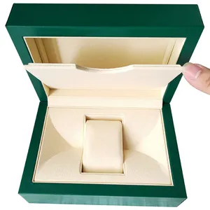 Rlx yeşil deri saat kutusu ile özelleştirilebilir Logo toptan fabrika fiyat